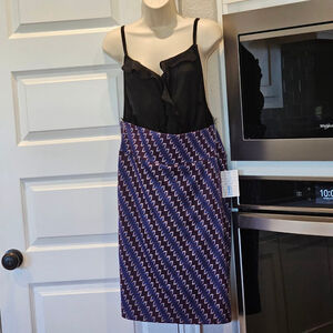 LuLaRoe Elegant Blue/Purple Print EXTREMELY COMFORTABLE Pencil Skirt SIZE☆XL☆NWT